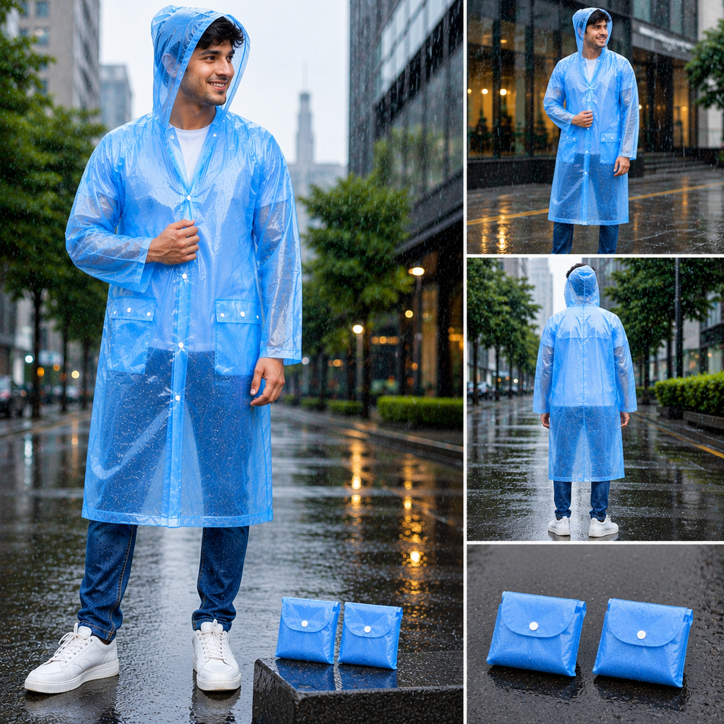 FULLY Reusable Wallet Rain Coat for Adults (Pack of 2)